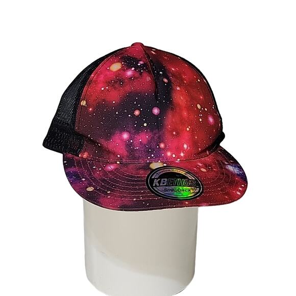KB ETHOS Snapback Galaxy Red Trucker Hat - Picture 1 of 9